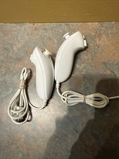 Lot of 2 Nintendo Wii Nunchuck White OEM Official Authentic RVL-004 TESTED