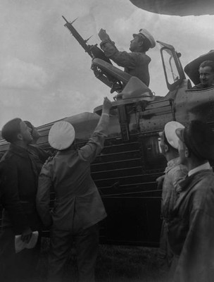 A group pilots preparing machine guns aboard fighter planes Le Bou- Old Photo 1
