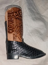 Cozumel México Bota Mexicana Souvenir Grande Shot Glass Cuero Tequilero 1 pieza