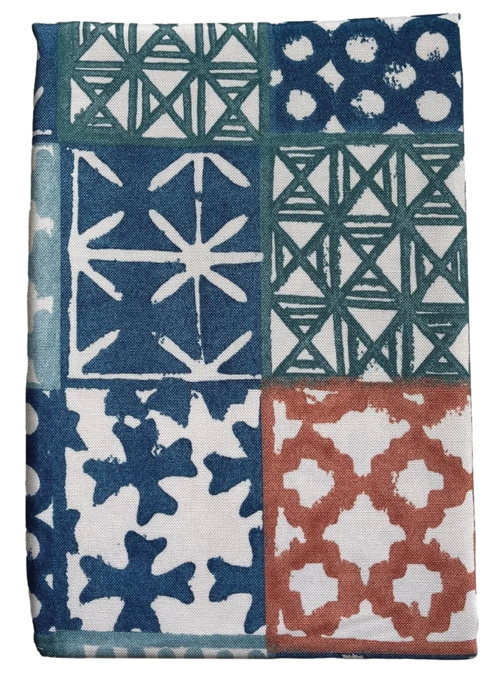 Mantel Food Network Azul Geométrico Patchwork Interior Exterior 60x84 Ob Foto 3 de 3