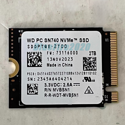内蔵型SSD WD SN740 2TB SSD 2230 SteamDeck ROG ALLY WD SN740 SDDPTQE-2T00 2TB M.2 2230 SSD NVMe PCIe4x4 For Steam Deck