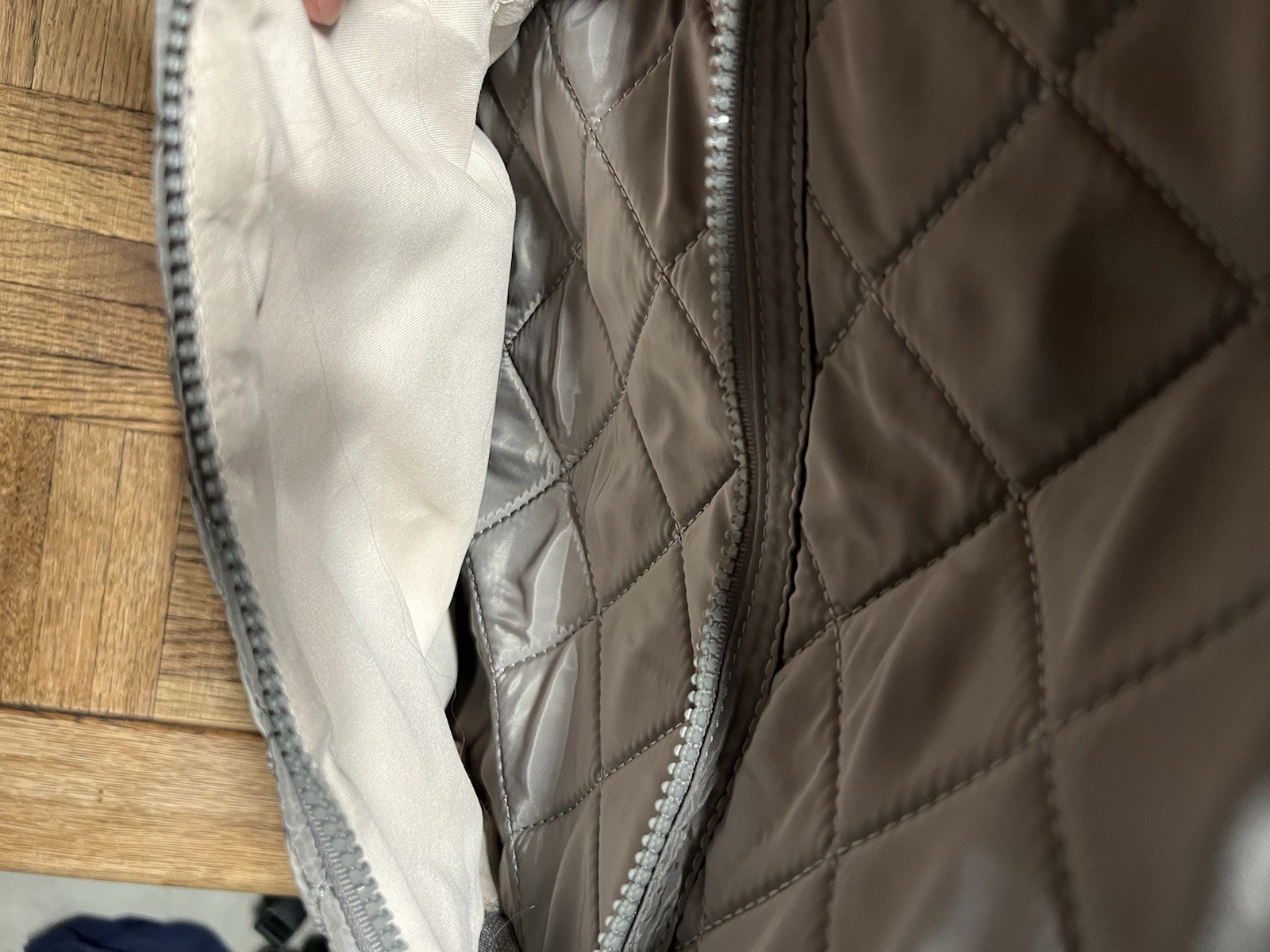 Rae Dunn Gray Quilted Backpack with Sophisticated… - image 8