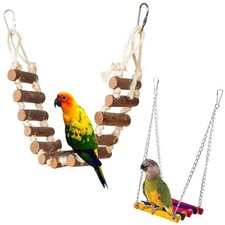 PINVNBY bird ladder: 23.6inches, swing: 4.61inches, Natural Wood Ladder
