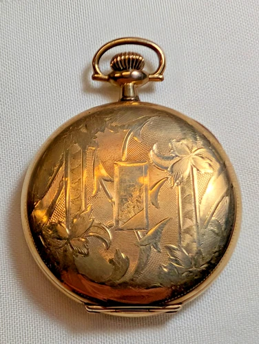 Antique 1921 Elgin 7j 12s Model 2 Grade 301 20y GF Pocket Watch Running