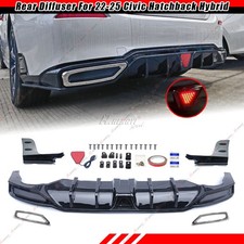 For 22-25 Honda Civic Hybrid Hatchback Led Rear Diffusercorner Spats Glossy Blk