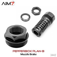 Aim7 Pepperbox Plan- B Muzzle Brake 12x28 With 1.375x24 Adapter Combo 1sets