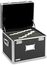 Portable File Box - 17.5 X 14 X 12.5 Inch Legal/Letter Size Storage Box with Dua