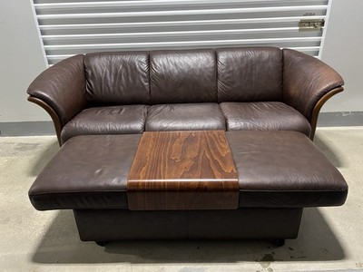 Ekornes Stressless 'Manhattan' Leather Sofa And Norway Living Room