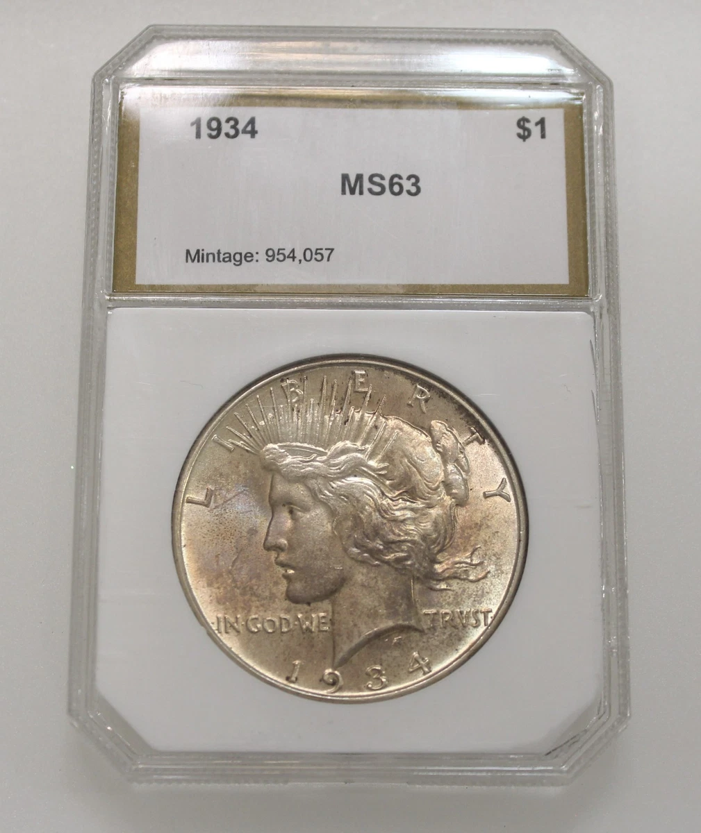 MS 63 Graded 1934 Year Peace Dollars (1921-1935) for sale | eBay