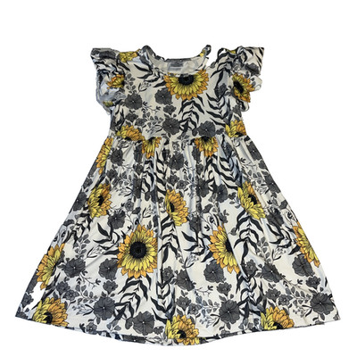 Girls Boutique Dress Floral Dahlia Garden Cottagecore 8 Flower