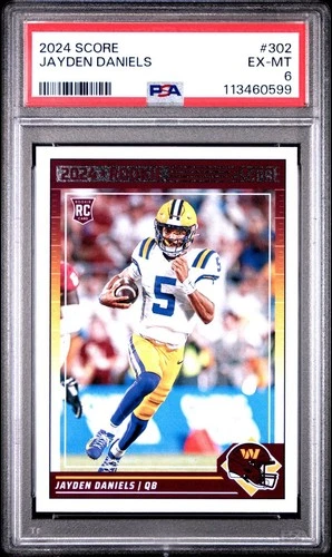 2024 Score Jayden Daniels #392 Rookie PSA 6