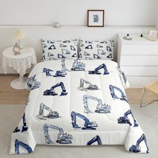 Construction Bedding Set Equipment Trucks Comforter Set Construction Vehicles...