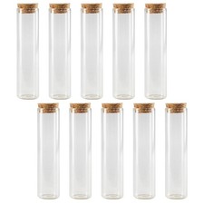 10 Pcs Clear Glass Tubes With Cork Lids Leakproof Storage Bottles For Pantry