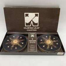 Vintage Clover Leaf Coasters Set Of Six CC48 Thistledown Boxed Retro