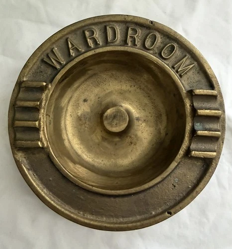 USS Ship Sub Wardroom US Navy Cast Metal Ash Tray Military USMC WW2 Korea