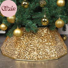 Christmas Tree Collar, Sequin Christmas Tree Skirt, Foldable Tree Ring, Xmas Tre