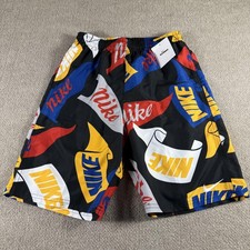 Nike Swim Shorts Youth XL Multicolor Allover Logo Mesh Lined Trunks NESSF801-001