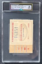 1936 Berlin Olympics Ticket Jesse Owens 4th Gold Medal 4 x 100 Relay iCert A Vtg