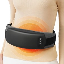 Cordless Back Massager Belt, Heating Pad with 2 Heating Levels, 3 Vibration Mode
