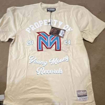 #ad Reason Men#x27;s Cream Lil Wayne Graphic Print Crew Neck Short Sleeve Tee L $25.00
