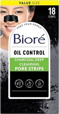 Biore Charcoal Deep Cleansing Pore Blackhead Nose Strips 18 Count Oily Skin