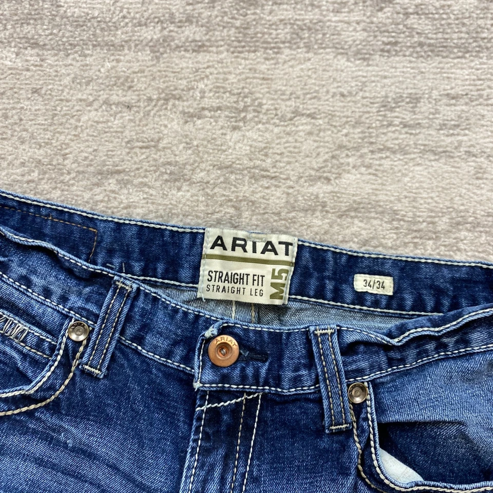 Pantalones Ariat Jeans 34 Azul M5 Trabajo Barras de Refuerzo 34x34 Aire Libre Preppy Durastretch Para Hombres Foto 3 de 4