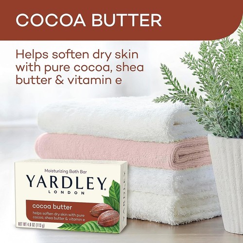 Yardley London Moisturizing Bath Soap Bar Shea Cocoa Butter Helps Soften Dry - Picture 3 of 8