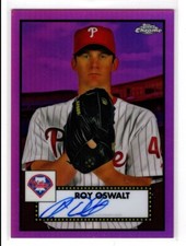 ROY OSWALT  PHILLIES  AUTO  2021 TOPPS CHROME PLATINUM #PA-RO  PINK #ed/15