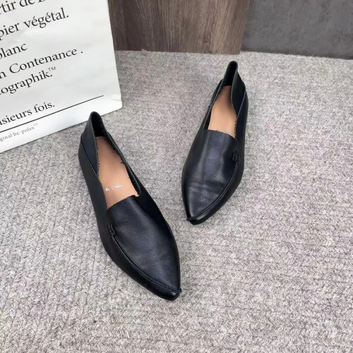 Zapatos planos retro de cuero con punta en punta para mujer con suela suave poco profunda Zapatos sin cordones - Imagen 26 de 27