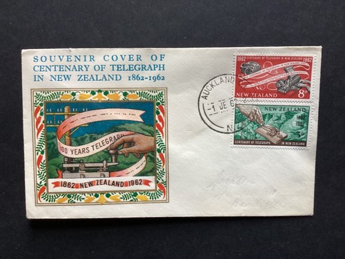 NZ 1962 Telegraph FDC, Boric Brand, Auckland CDS pmk unaddressed (NZF1291#3) - 第 1/2 張圖片