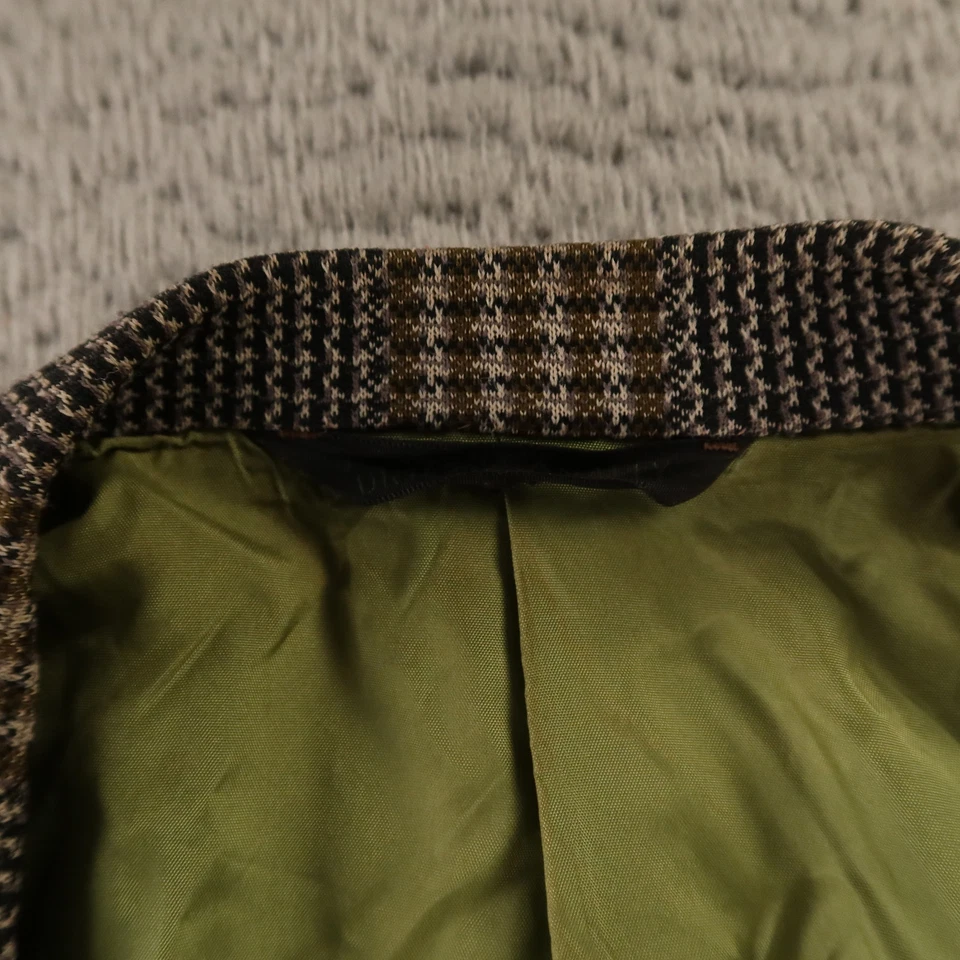 VTG Prince of Wales Check Jacket M Polyester Wool Blazer Double Knit 70s USA 42R - Image 3 of 4