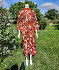SALE Orange Dress Women Floral Print 