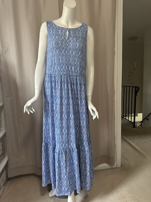 chinese dress ladies Women's Drawn to The Horizon Navy Multi Print Short Sleeve Maxi Dress | Size: M
