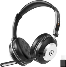 Wantek Wireless Headset with Microphone Bluetooth Headphone for PC/Laptop/Phone