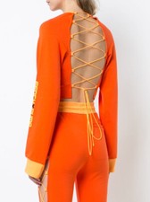 Puma x Fenty by Rihanna Womens Laced Sweatshirt Orange XXS, XS