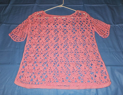 Handmade Crochet Bikini Cover Up Ladies Top Bamboo Pullover Beach Festival Boho