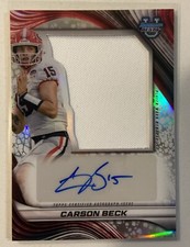 2024 Bowman University RC Best Carson Beck AUTO Jumbo Relic Auto Georgia Miami🔥