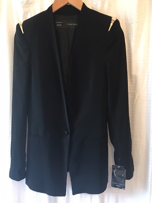 Womens Zara basic black blazer jacket size XS
