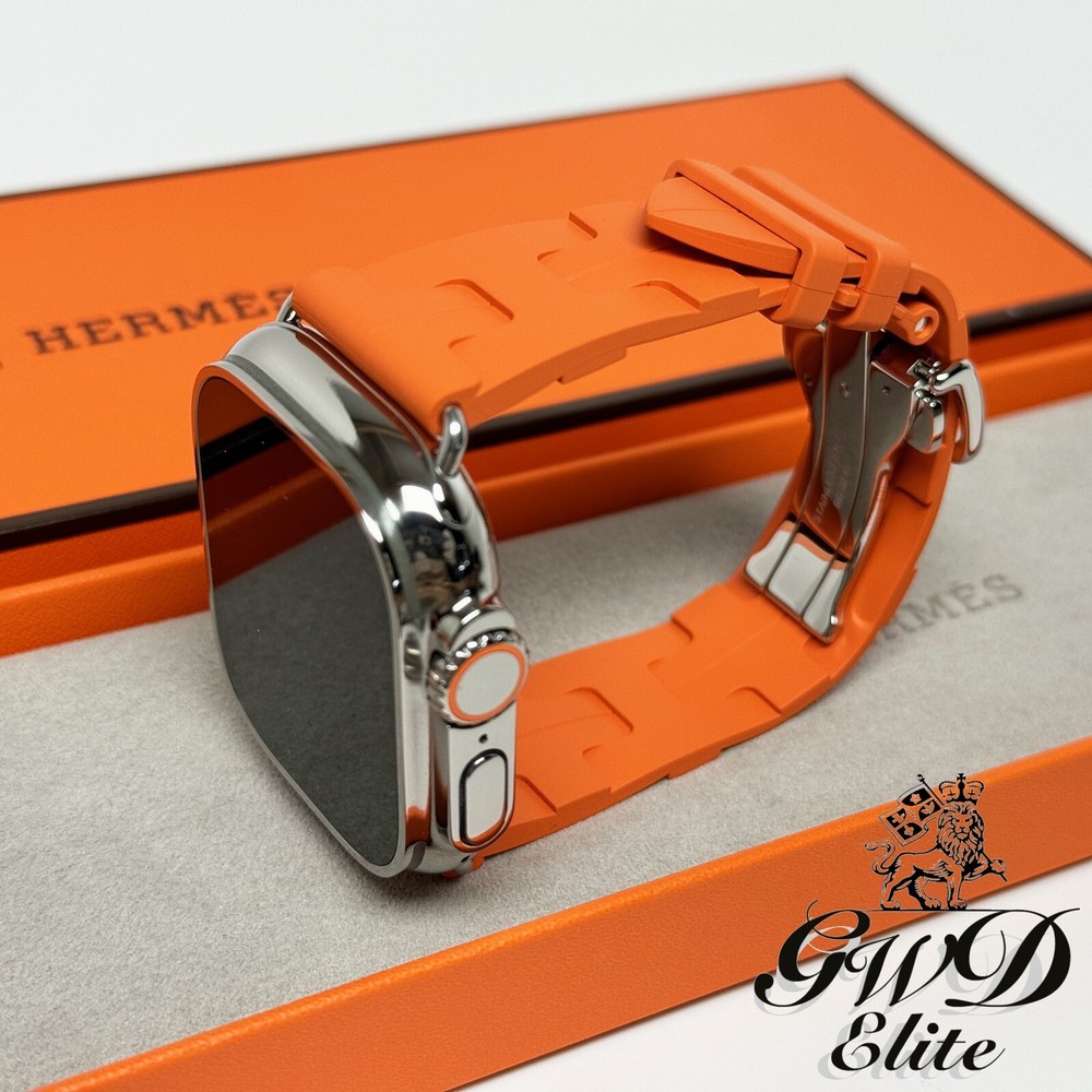 49mm Hermes Apple Watch Ultra 2 Kilim Orange Rubber