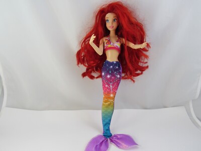 Disney Princess Ariel Mermaid Doll Red Hair Rainbow Tail The Little Mermaid