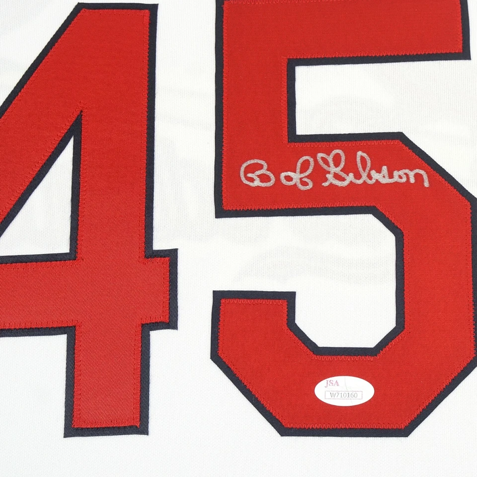 Bob Gibson signed 1980's St. Louis Cardinals Cooperstown Home White Jersey JSA - Image 4 of 4