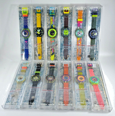 VINTAGE SWATCH SCUBA 200 QUARTZ PRECISION SHOCKPROOF ARMBANDUHR 1992 - UNBENUTZT