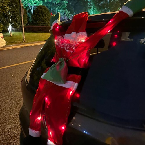 Soffice Decorazione Babbo Natale da Appendere con Luce LED Bomboniere Festa (Luce Calda 17 - Foto 6 di 10