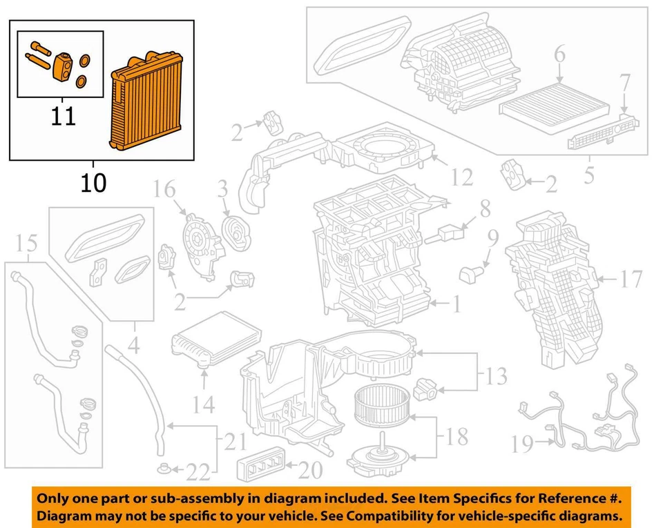 Núcleo de evaporador de aire acondicionado usado se adapta a: Chevrolet Cruze 2018 grado A Foto 3 de 4