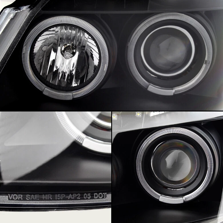 Faros halo proyector negro Fit 05-10 Coblt /05-06 Pursuit /07-09 Pontiac G5 Foto 2 de 4