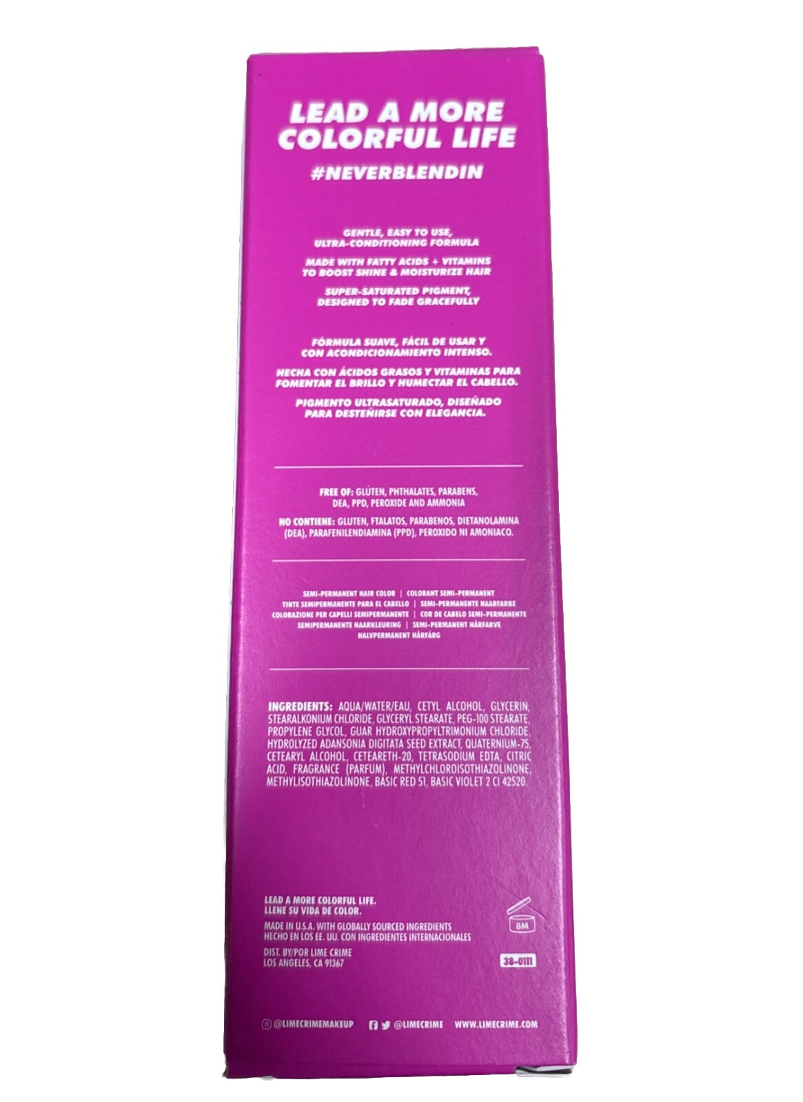 Lime Crime Unicorn Hair Color Semi-Permanet Hair Color Pack Of 2 ( Color Juicy )