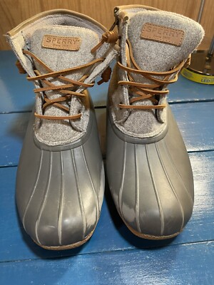 Womens Boots Sperry Silver Duck Boots Ladies Boots Sperry Top Sider Wool Duck Boot Sperry Top Sider Duck Boots  Womens 11 M