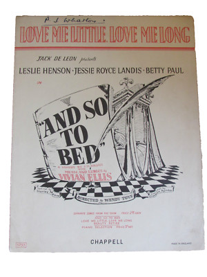 Noten Of Love Me Little Love Me Long, von V. Ellis - 1951