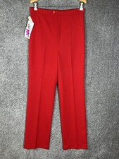 Vintage Wendy Winter Polyester Corded Double Knit Pull On Pants Womens Sz 10 Red