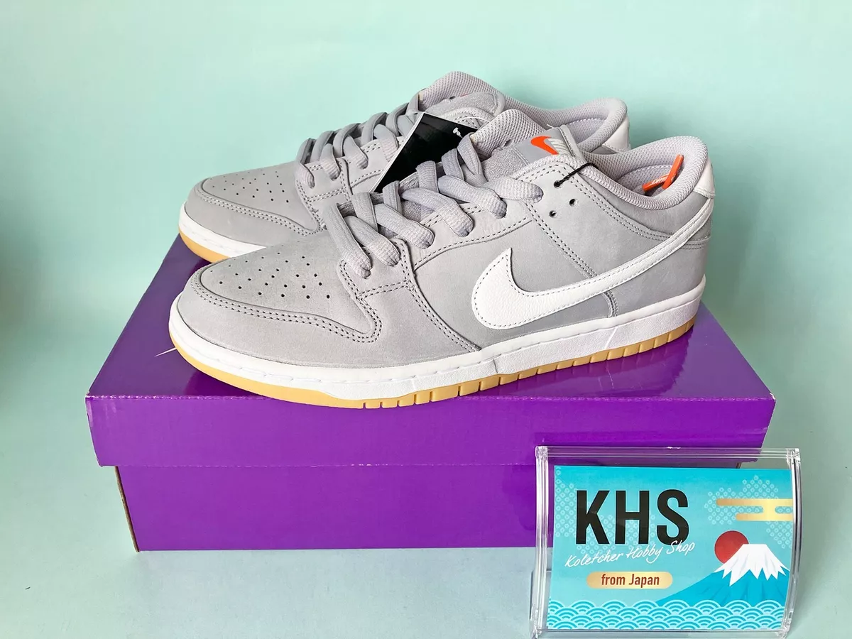 【美品】Nike SB Dunk Low Grey/Orange Gum